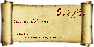 Sachs Áron névjegykártya
